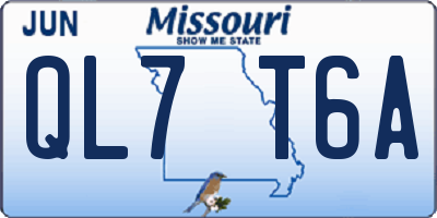 MO license plate QL7T6A