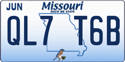 MO license plate QL7T6B