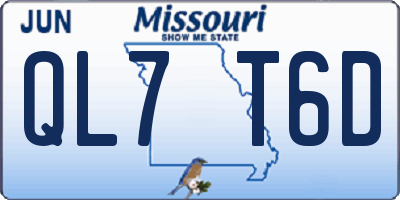 MO license plate QL7T6D