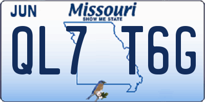 MO license plate QL7T6G