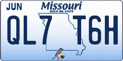 MO license plate QL7T6H