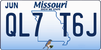 MO license plate QL7T6J