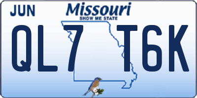 MO license plate QL7T6K