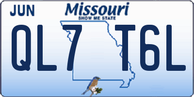 MO license plate QL7T6L