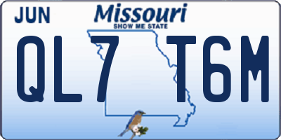 MO license plate QL7T6M