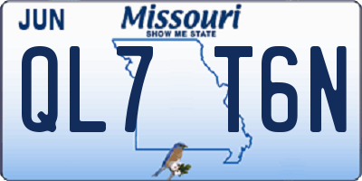 MO license plate QL7T6N