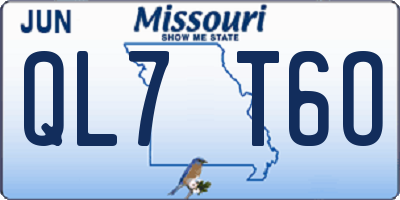 MO license plate QL7T6O