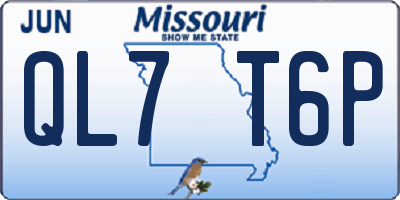 MO license plate QL7T6P