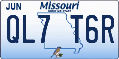 MO license plate QL7T6R