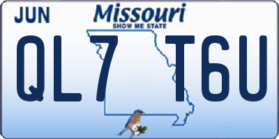 MO license plate QL7T6U