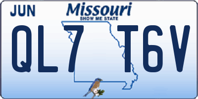 MO license plate QL7T6V