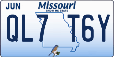 MO license plate QL7T6Y