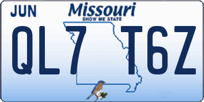 MO license plate QL7T6Z