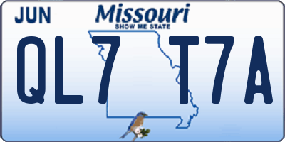 MO license plate QL7T7A