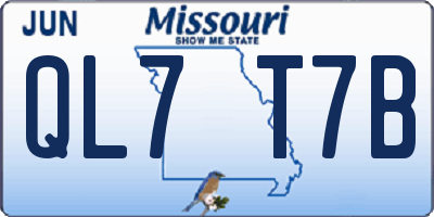 MO license plate QL7T7B