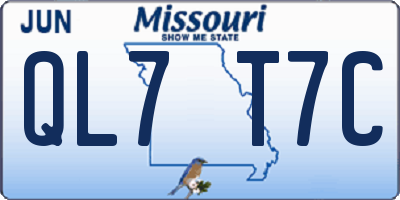 MO license plate QL7T7C