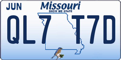 MO license plate QL7T7D
