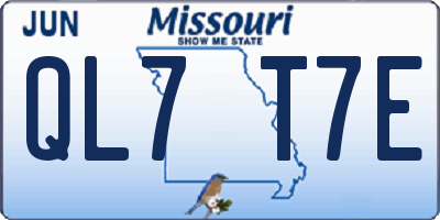 MO license plate QL7T7E