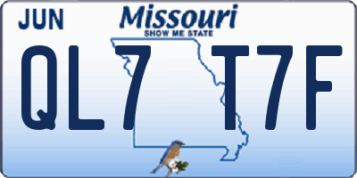 MO license plate QL7T7F