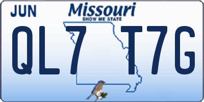 MO license plate QL7T7G