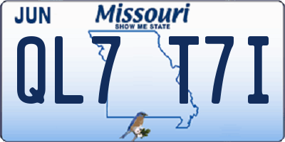 MO license plate QL7T7I