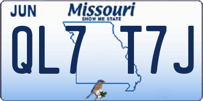 MO license plate QL7T7J