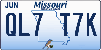 MO license plate QL7T7K