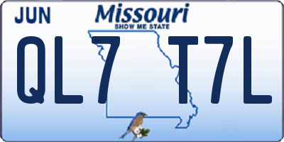 MO license plate QL7T7L