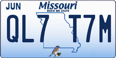 MO license plate QL7T7M