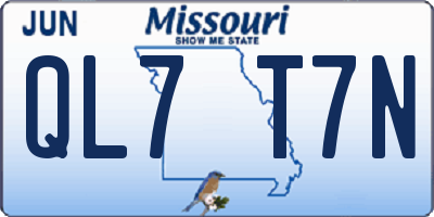 MO license plate QL7T7N