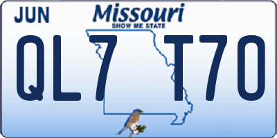MO license plate QL7T7O