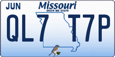 MO license plate QL7T7P