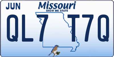 MO license plate QL7T7Q