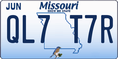 MO license plate QL7T7R