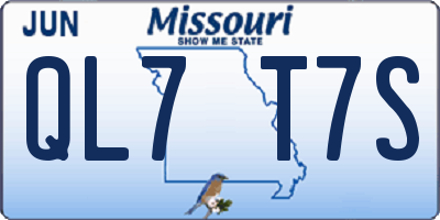 MO license plate QL7T7S
