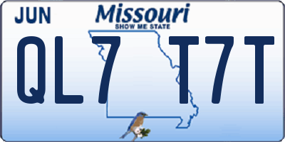 MO license plate QL7T7T