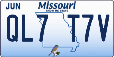 MO license plate QL7T7V