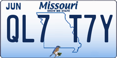 MO license plate QL7T7Y