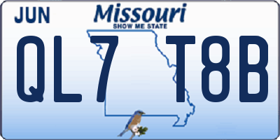 MO license plate QL7T8B