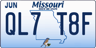 MO license plate QL7T8F