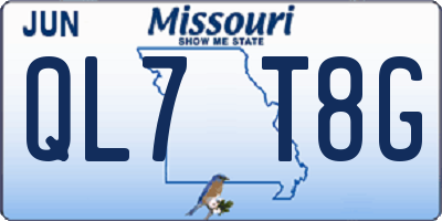 MO license plate QL7T8G