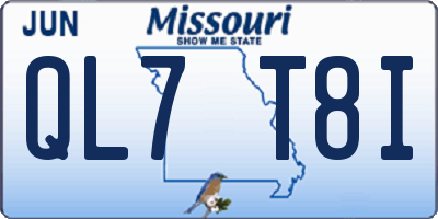 MO license plate QL7T8I