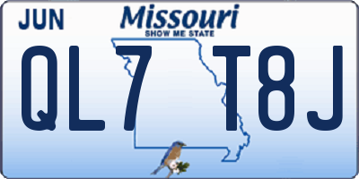 MO license plate QL7T8J