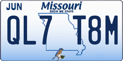 MO license plate QL7T8M