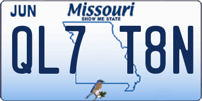 MO license plate QL7T8N