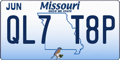 MO license plate QL7T8P