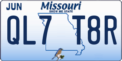 MO license plate QL7T8R