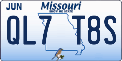 MO license plate QL7T8S