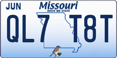 MO license plate QL7T8T
