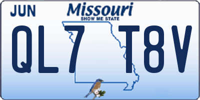MO license plate QL7T8V